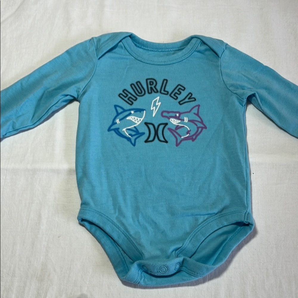 6M Hurley Blue Graphic Bodysuit One Piece